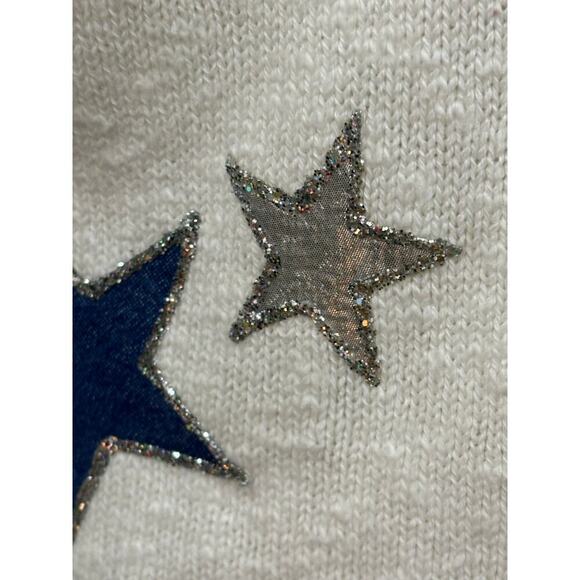 Judy Meyers for Designer Times white sweater/stars, medium, celestial, eclectic - Picture 6 of 8
